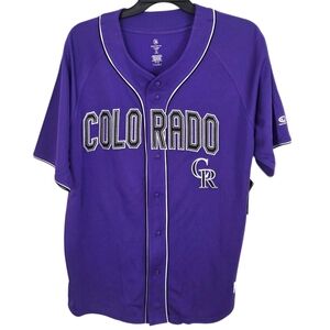 Colorado Rockies Baseball Jersey NEW Mens XL MLB Purple Embroidered Shirt